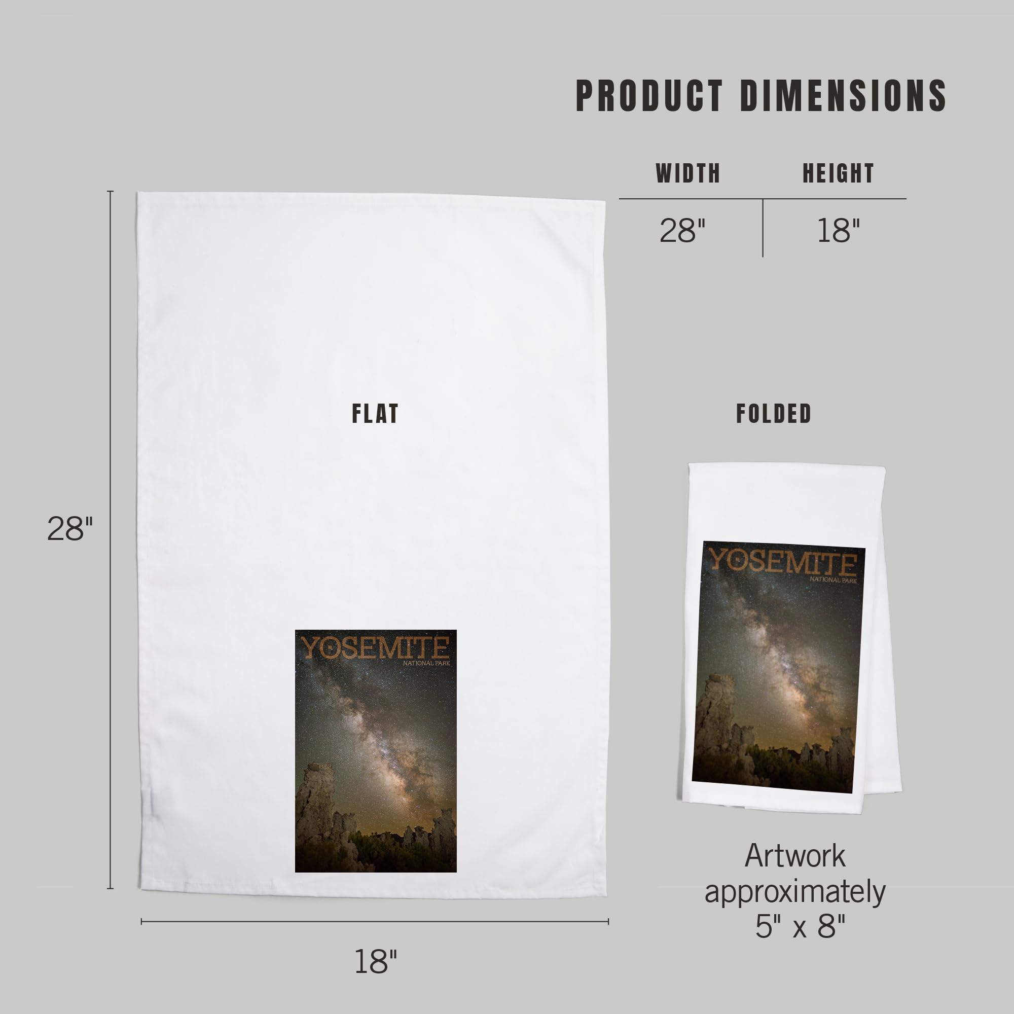 Lantern Press Yosemite National Park California Milky Way 100% Cotton Tea Towel - Decorative Hand Towel for Kitchen, Home Decor & Gifts | Perfect for Dish Drying, Wall Art & Cozy Cabin Decor