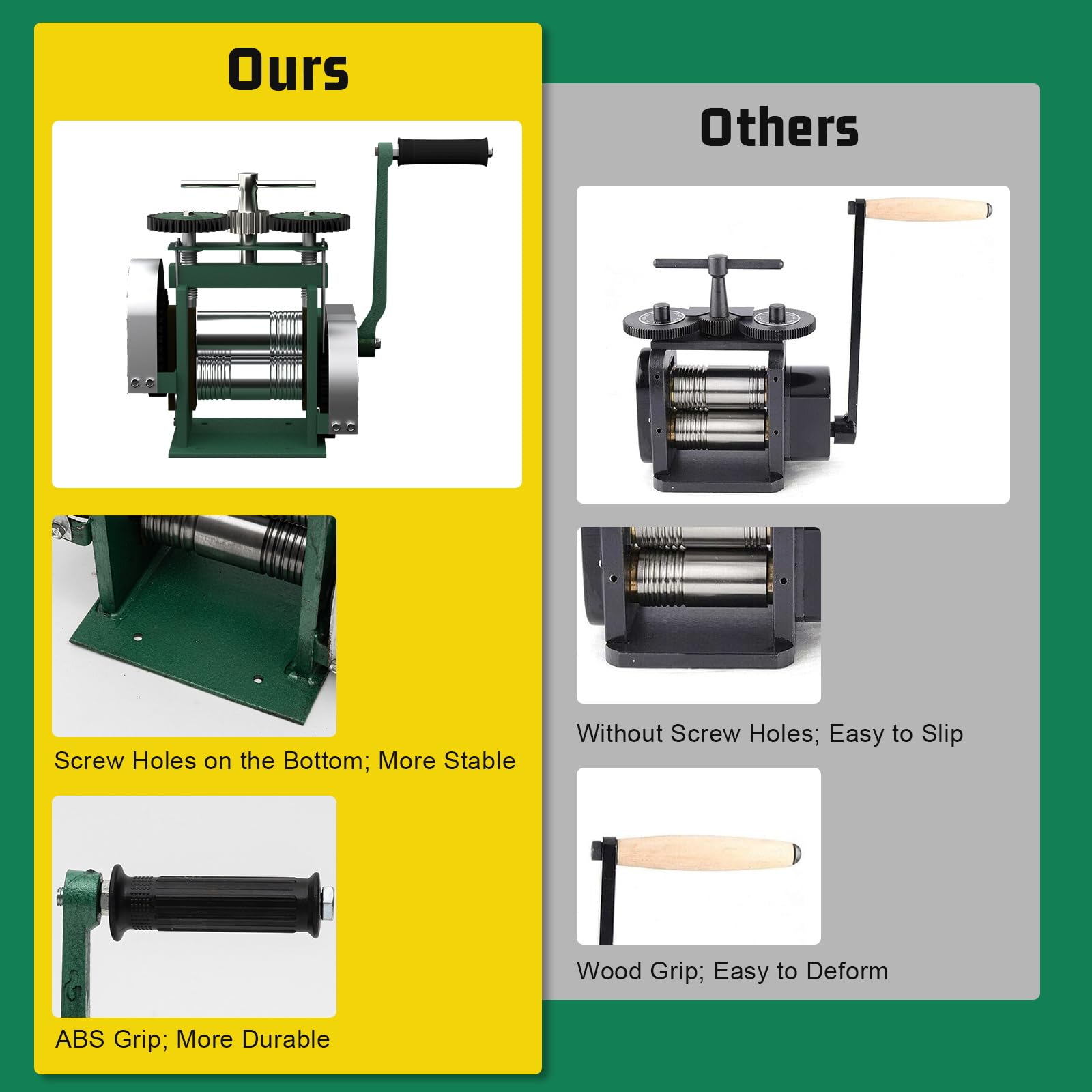 3-in-1 Manual Jewelry Rolling Mill Machine - 4.7