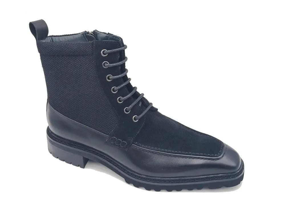 Premium Burnished Calfskin & Suede Slip On Boots for Women - Comfortable Ankle Booties with Soft Lining - Perfect for Casual Outfits, Office Wear & Fall Fashion