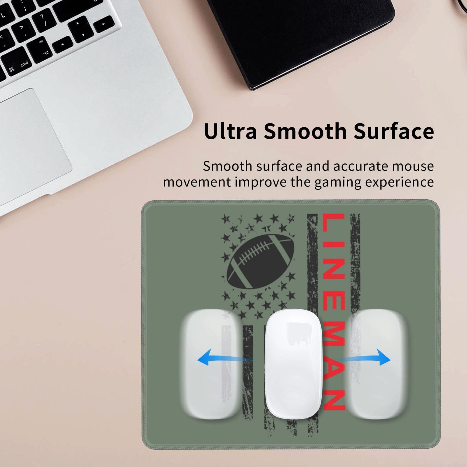 SIYTUAU Waterproof Non-Slip Rubber Mouse Pad - 10x12 Inch Gaming & Office Mousepad for Laptop - Perfect for Football Lineman Fans & PC Gamers - Great for Home, Office, and Esports Tournaments