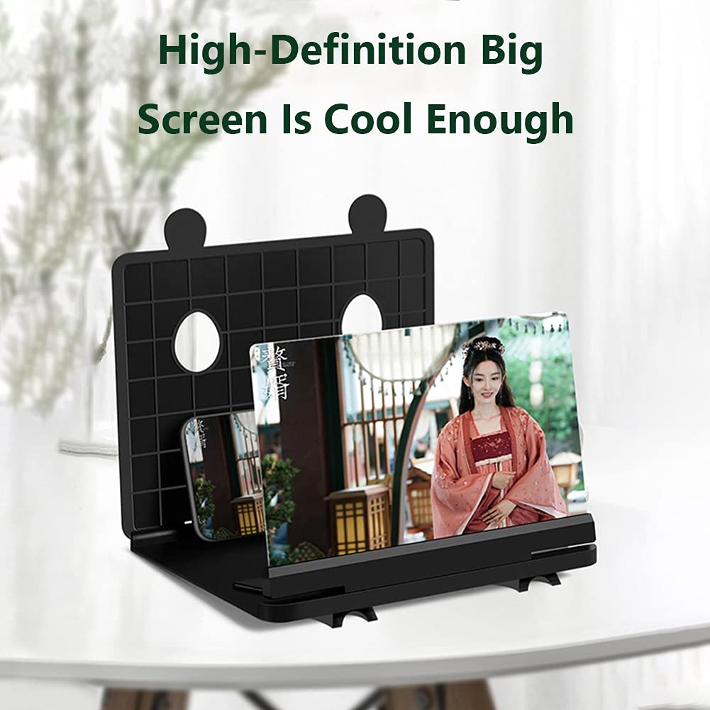 10 Inch Foldable Frameless 3D HD Screen Magnifier - Anti Blue Light Smartphone Screen Amplifier with Acrylic Lens for iPhone, Android | Perfect for Movie Watching, Gaming & Reading in Bed or Travel