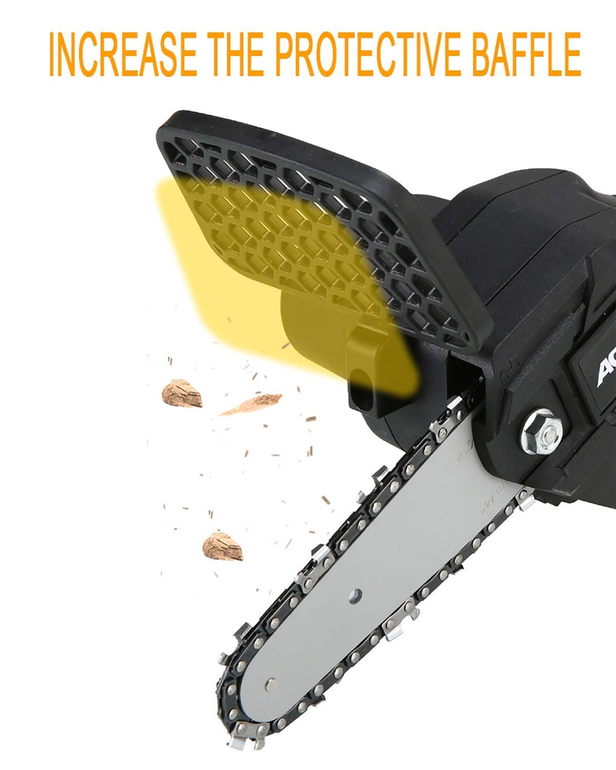 4-Inch Cordless Mini Handheld Electric Chainsaw - Portable Battery-Powered Saw with Charger for Tree Branch Wood Cutting - Perfect for Yard Work, Gardening, and DIY Projects