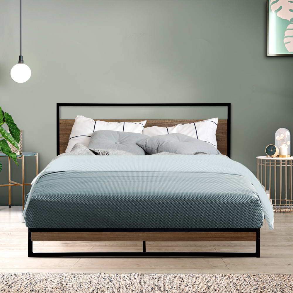 Stockton Bed & Normay Series Pillow Top Mattress - Medium Firm Support, Double Package Set for Ultimate Comfort | Perfect for Guest Rooms, Dorms & Cozy Bedrooms