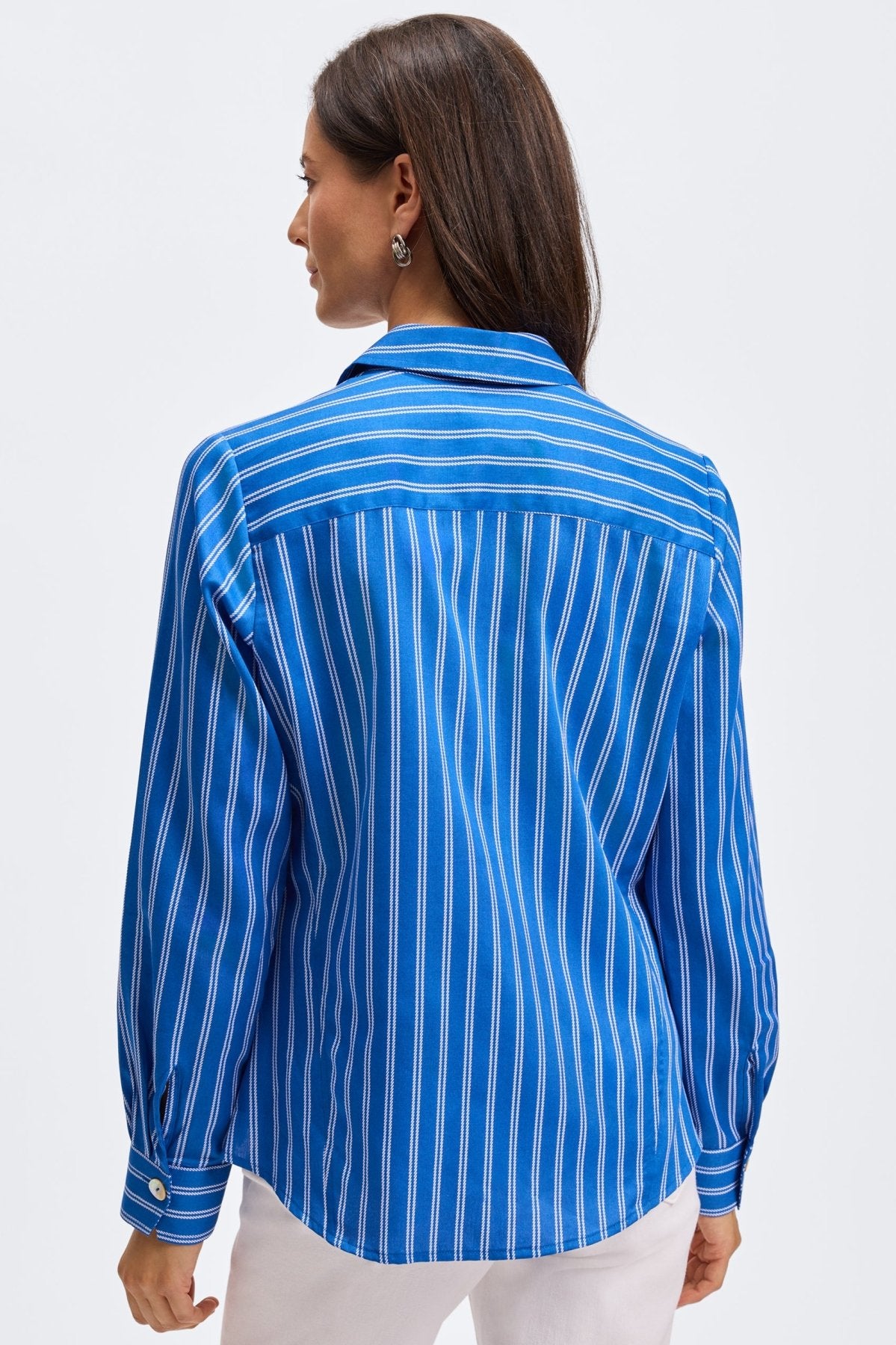 Paityn Rope Stripe Long Sleeve Shirt for Women - Casual Button Down Blouse with Striped Pattern - Perfect for Office, Date Night & Fall Layering