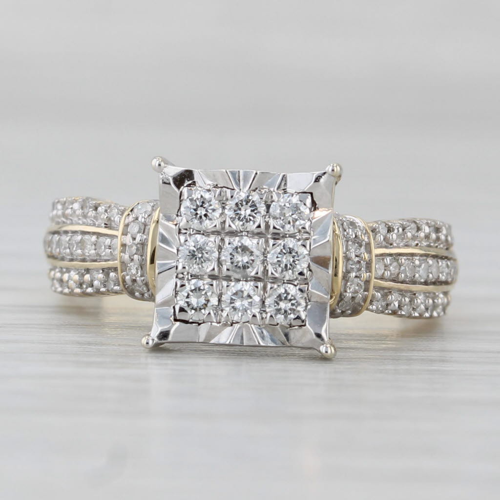 0.39 Carat Diamond Engagement Ring for Women - 10k White & Yellow Gold - Size 7 - Perfect for Proposals, Anniversaries & Special Occasions