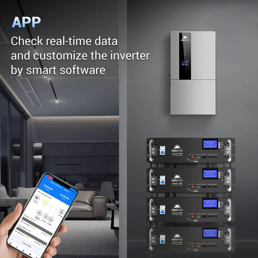 7.6KW Hybrid Solar Inverter 48V Split Phase SGN7.6K1HB - Off Grid Power Solution for Home, RV & Emergency Backup