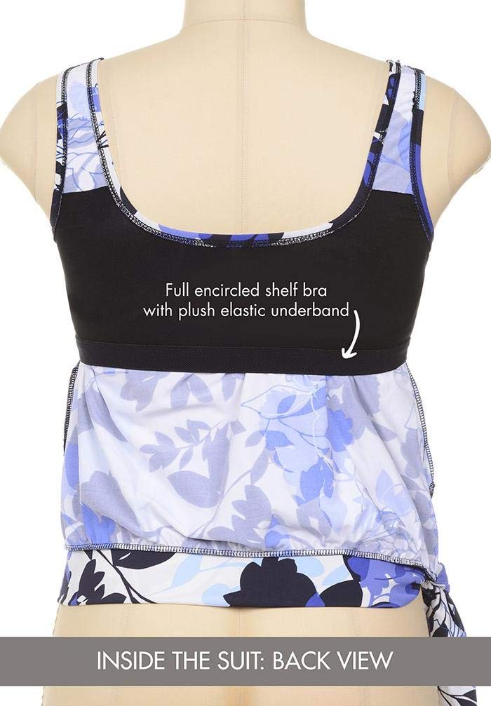 Stylish Side Tie Blouson Tankini Set with Cargo Shorts - Women's Swimwear for Beach, Pool & Summer Vacation