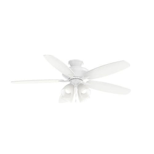 Kichler 52 Inch Renew Premier LED Ceiling Fan with Light, Matte White Finish - Energy Efficient Cooling for Living Room, Bedroom & Patio