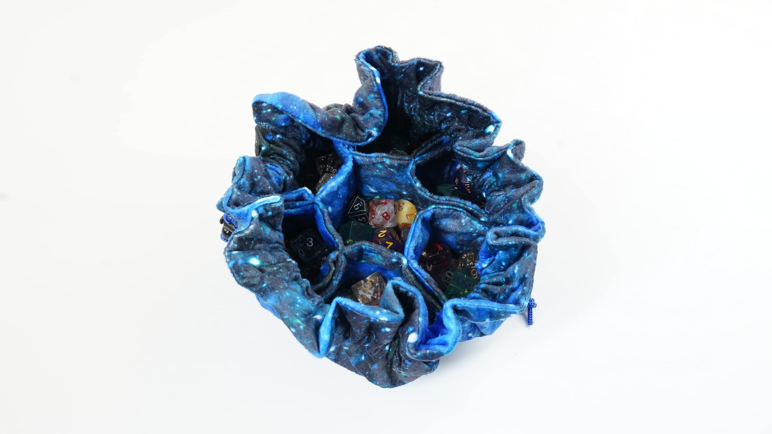 Premium Velvet Dice Bag with Multiple Pockets - Galaxy Print RPG Dice Organizer for Dungeons & Dragons, Pathfinder, MTG - Perfect for Tabletop Gaming & Travel Accessories