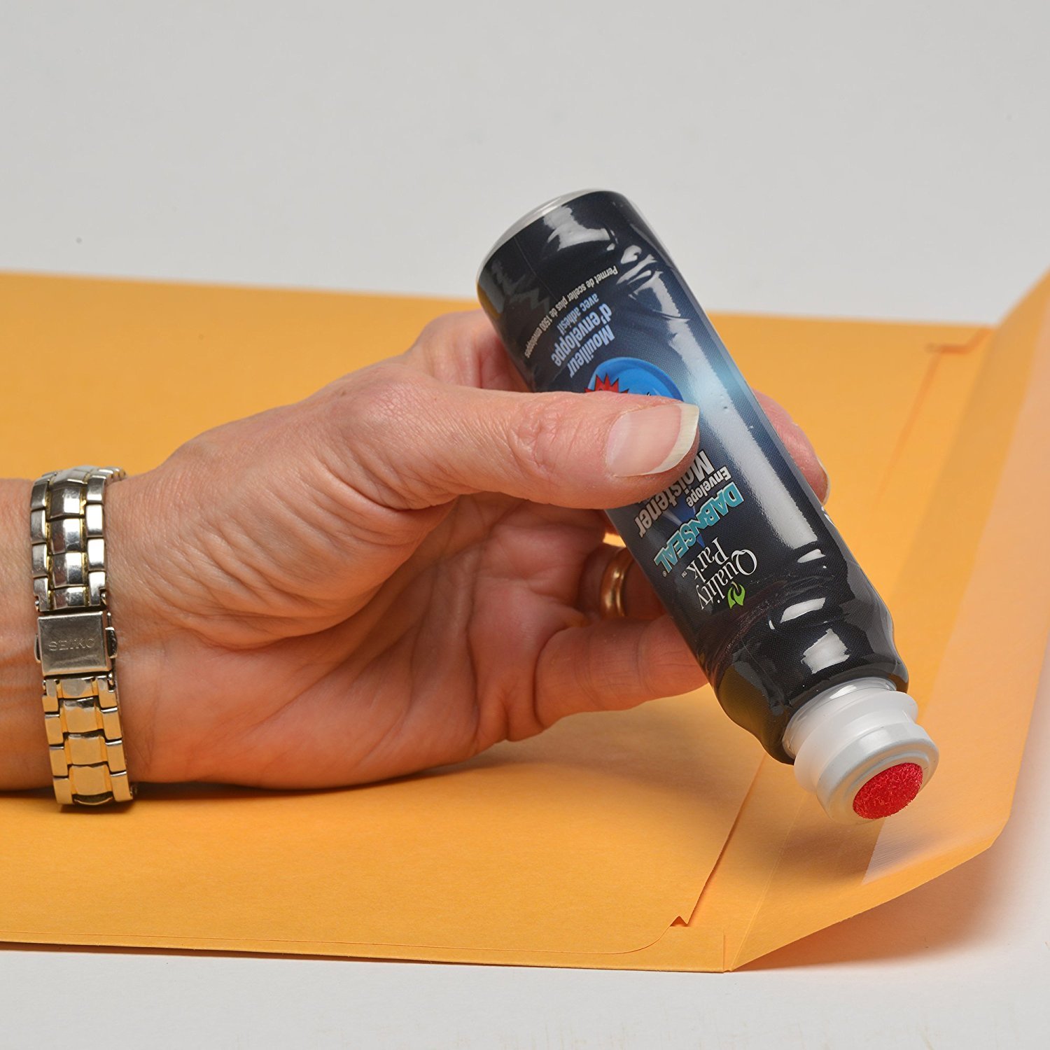 Quality Park Envelope Moistener with Adhesive - 50ml Clear Glue Bottles (12-Pack) - Perfect for Office, Mailing & Crafting Projects