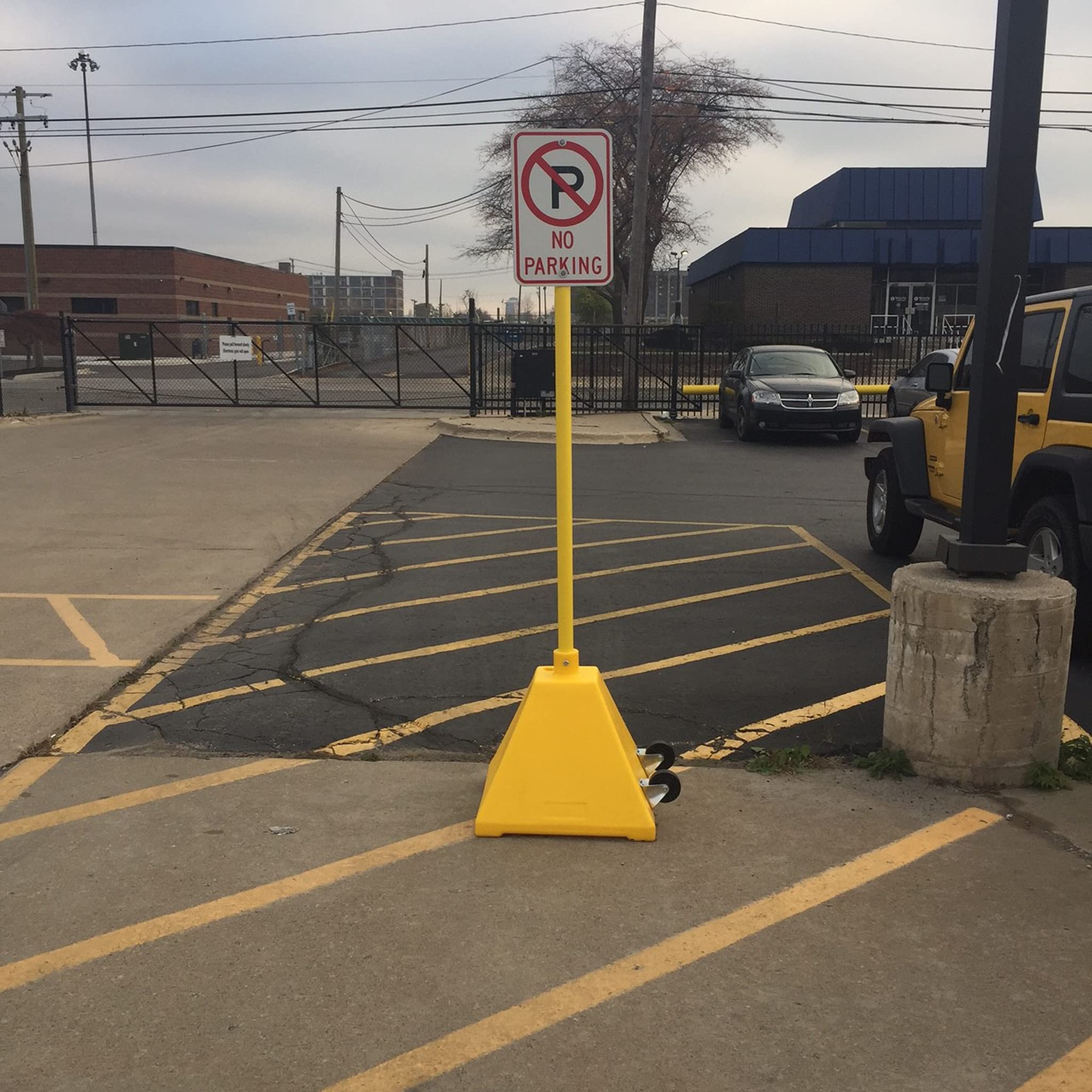 Heavy Duty Portable Sign Base & Sign Holder - 96 Inch Height with Wheels & Brackets - Ideal for Curbside Delivery, Outdoor Events, Retail Stores & Business Advertising (Red)
