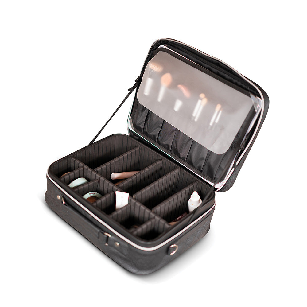 Ilios Lighting Deluxe Makeup Case - Professional Cosmetic Organizer with LED Lights for Makeup Artists & Beauty Enthusiasts - Perfect for Home Vanity, Salon & Travel Use