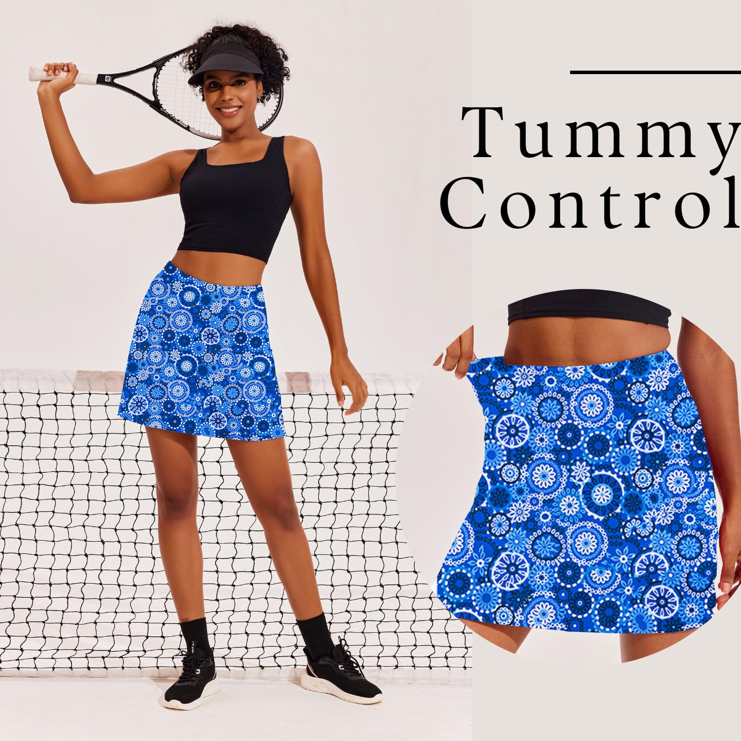 Ekouaer Women's Athletic Skorts - Lightweight Golf Skirts with Inner Shorts & Pockets for Tennis, Workout, Sports & Pickleball | Perfect for Golf, Running, Yoga & Gym Activities