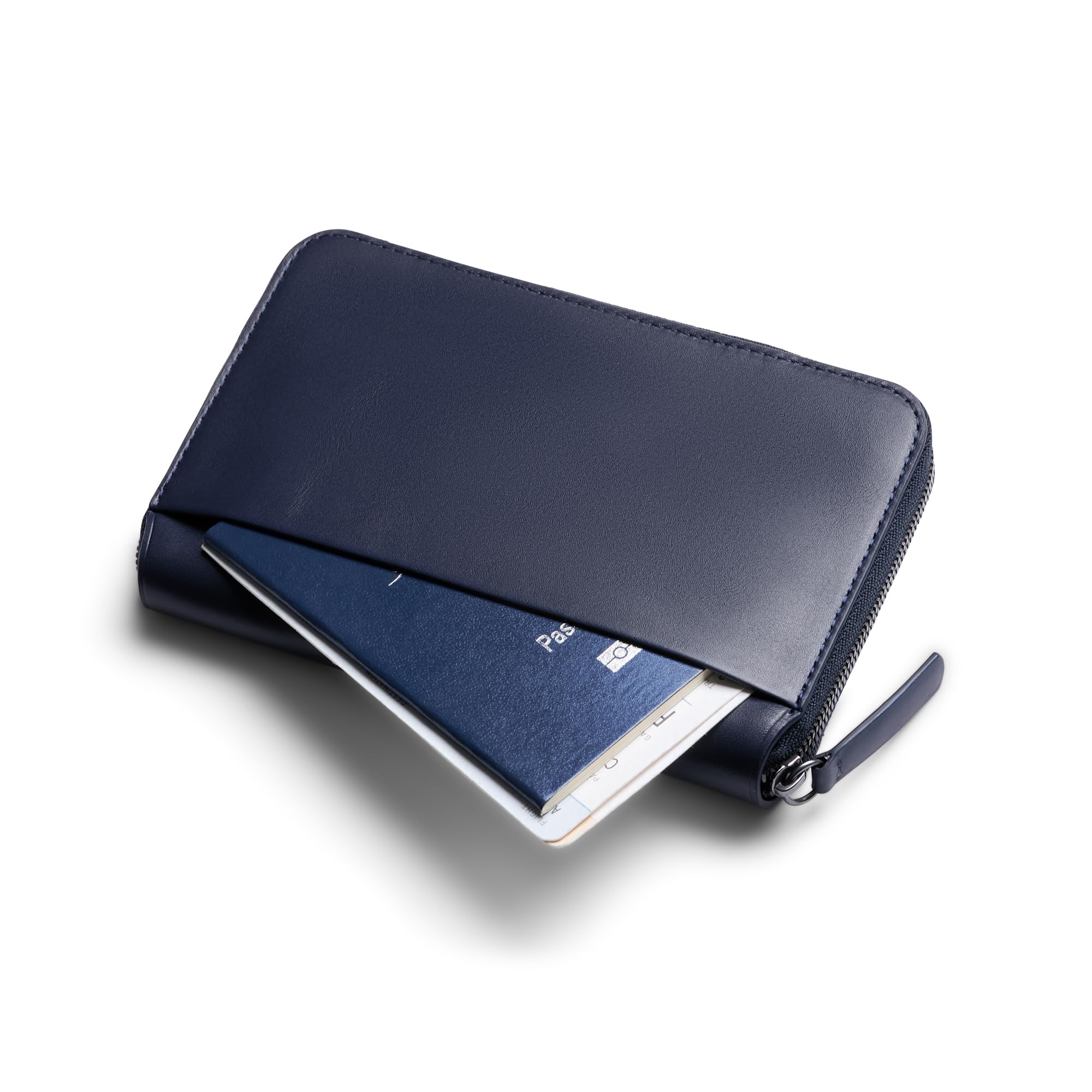 Bellroy Travel Folio Second Edition - Premium Leather Passport Wallet & Document Organizer for Men & Women - Perfect for Business Trips, Vacations & International Travel (Navy Blue)