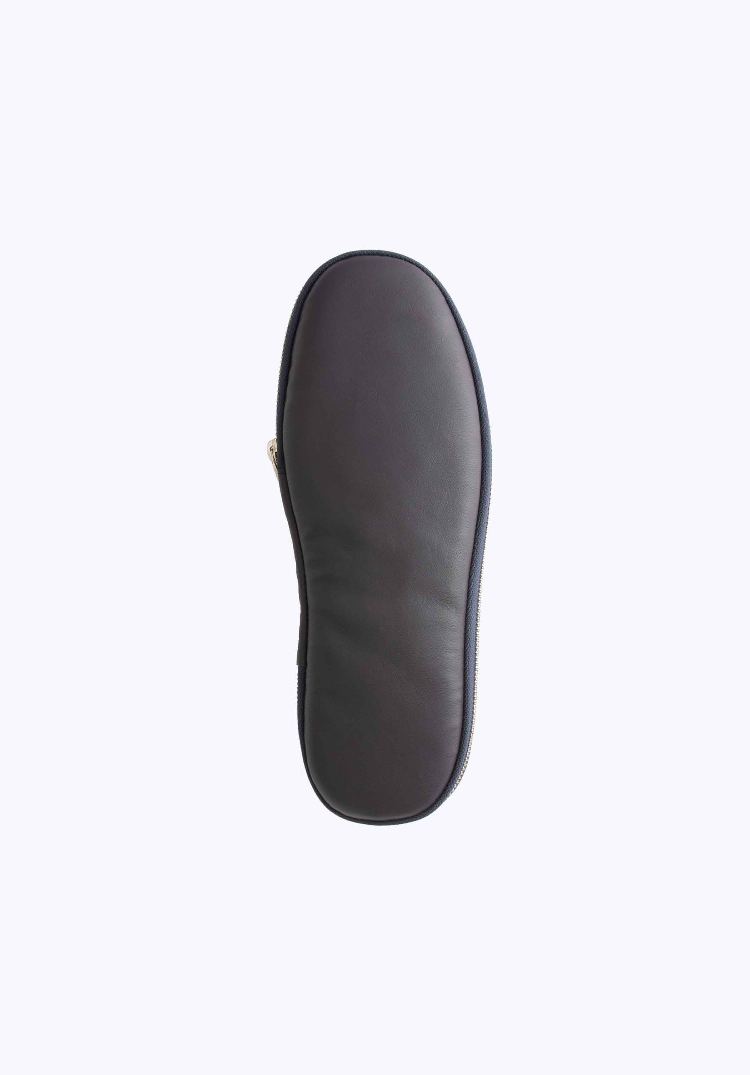 Premium Durham Travel Slippers - Genuine Ink Leather Comfort Shoes for Men & Women | Perfect for Airplane, Hotel & Home Relaxation