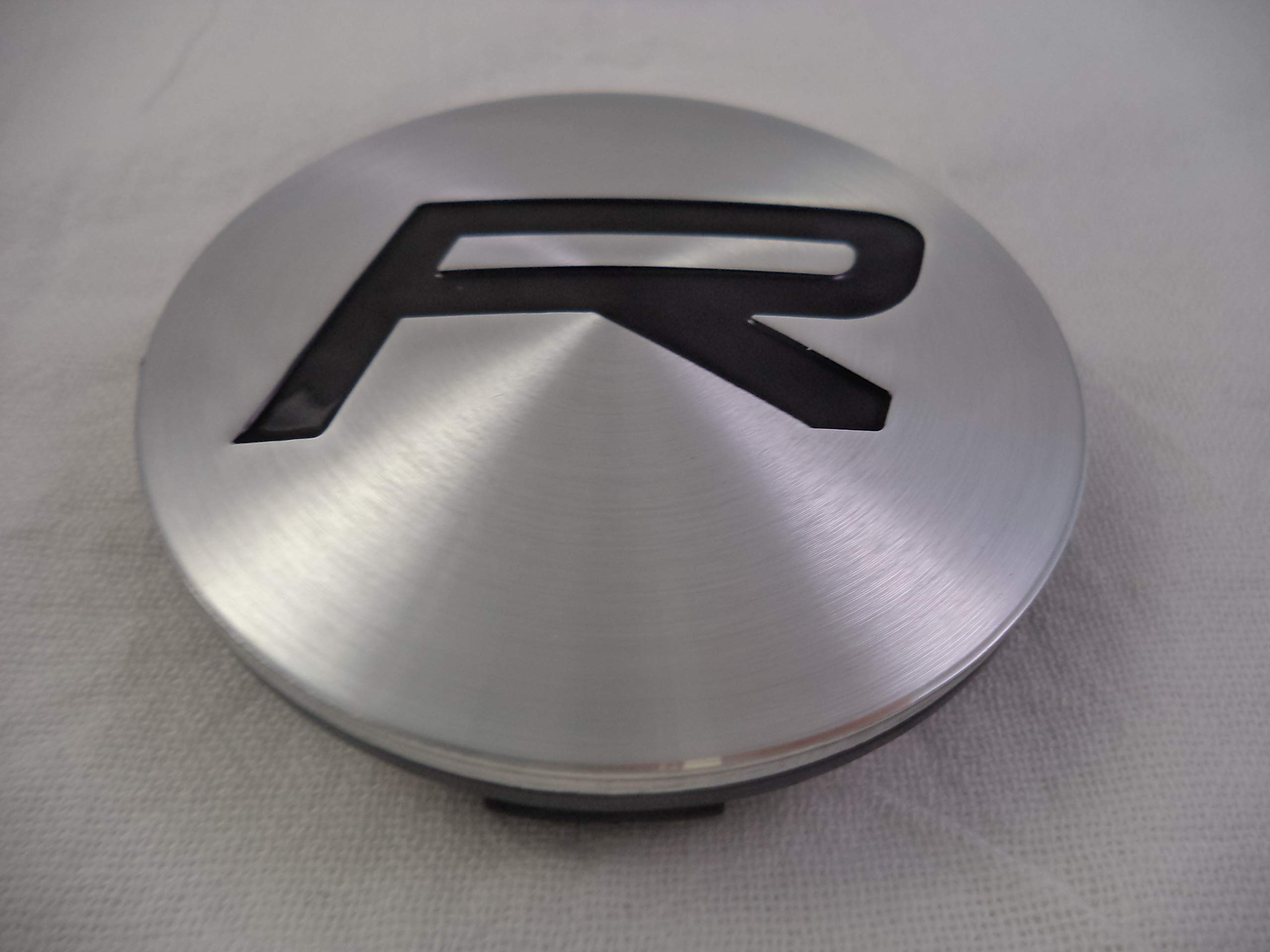 Custom Chrome/Black Logo Wheel Center Caps (Set of 4) - Premium Hub Caps for Cars, Trucks & SUVs - Perfect for Upgrading Vehicle Appearance & Protecting Wheel Hubs