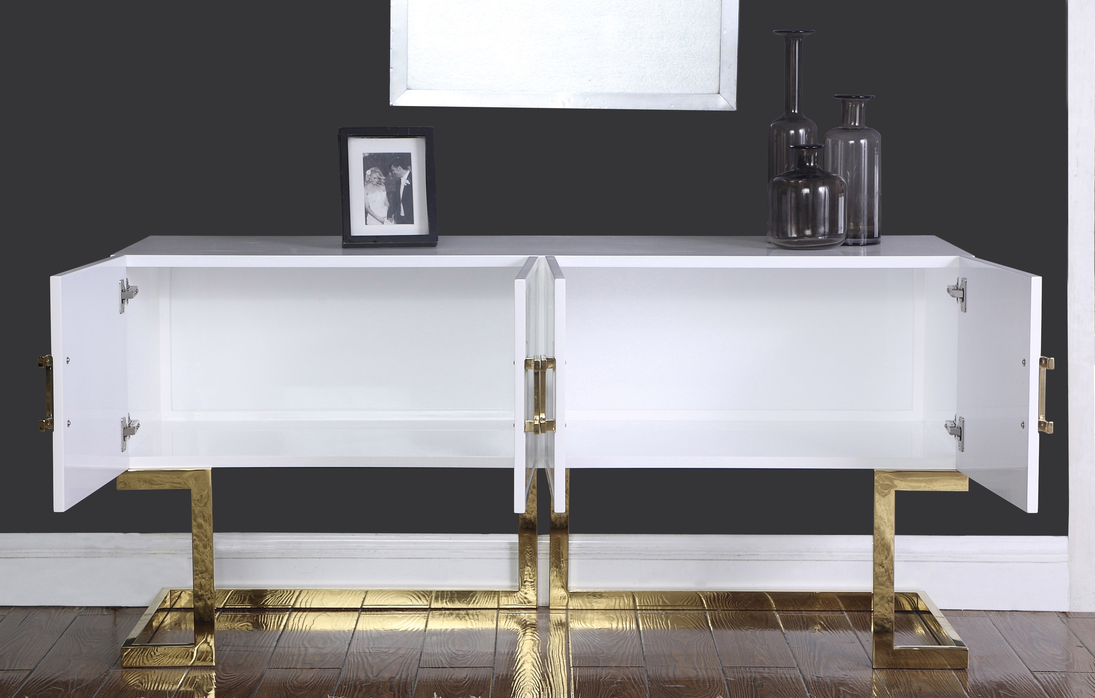 Modern Beth Sideboard Buffet Cabinet - Stylish Storage for Dining Room, Living Room & Entryway - Perfect for Organizing Dishes, Linens & Home Decor