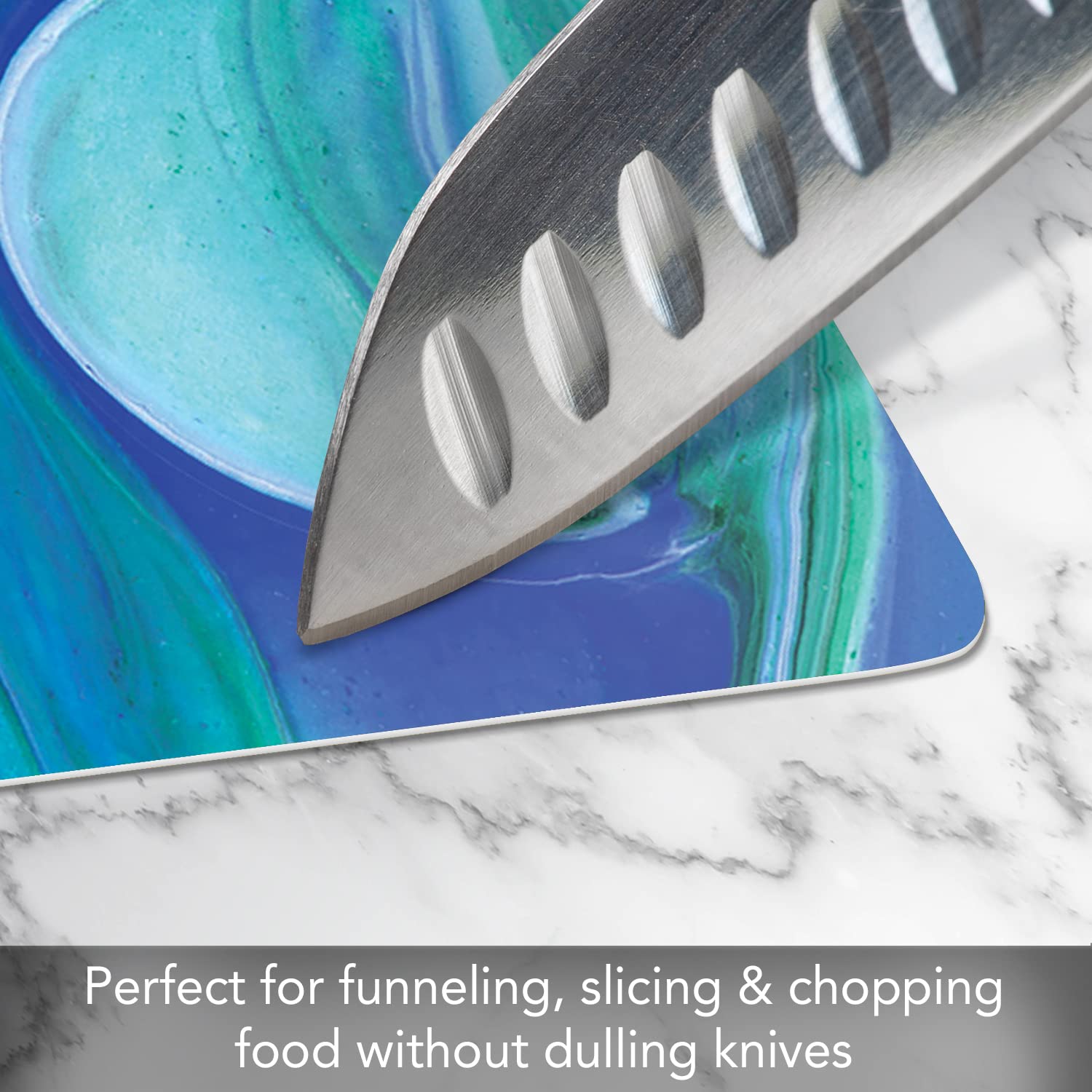 Cut N' Funnel Blue Fluidity Flexible Cutting Board Mat - 15