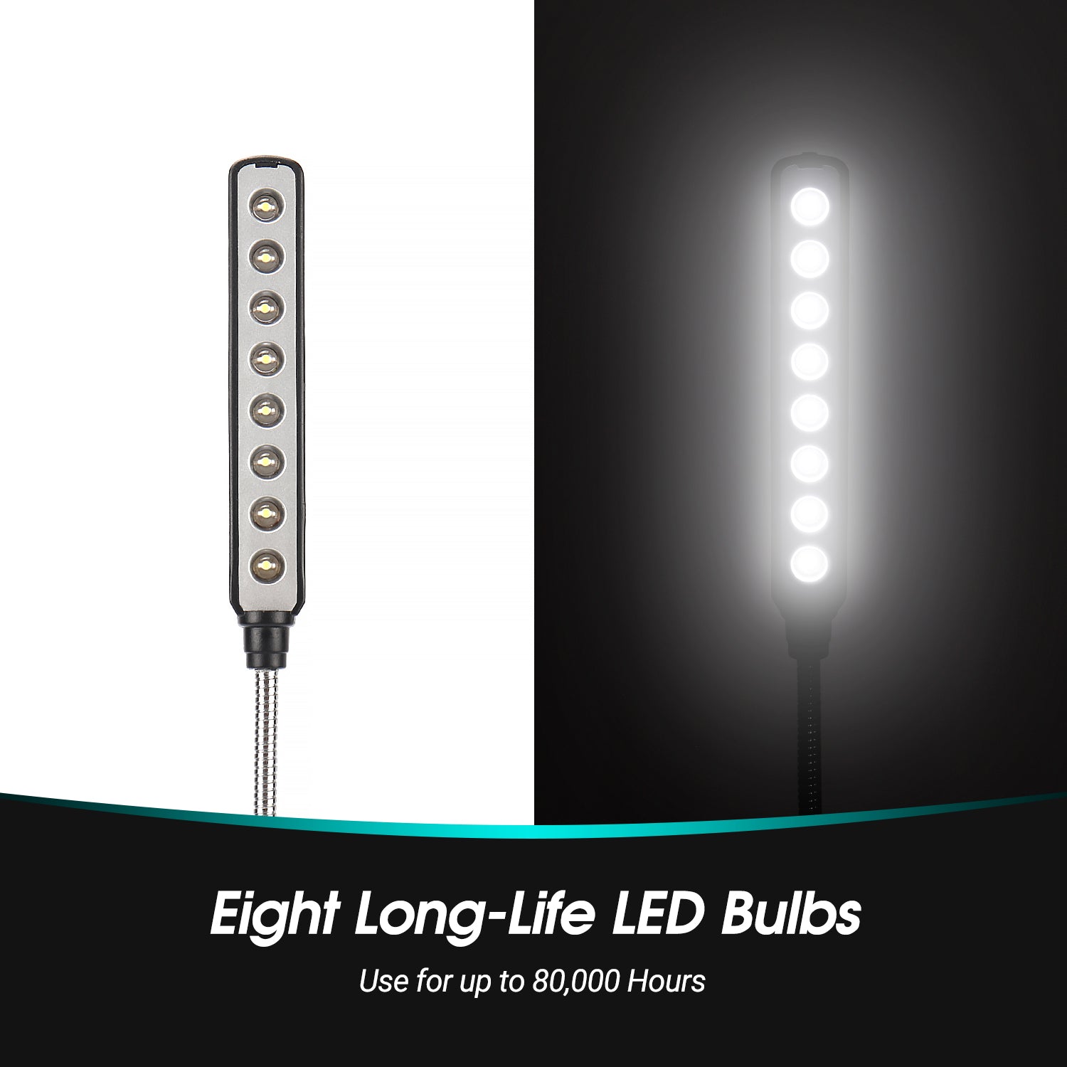 Flexible USB LED Keyboard Lamp - Adjustable Gooseneck Reading Light for Laptop, MacBook, Chromebook (ULT05) - Perfect for Night Work, Gaming & Study Sessions