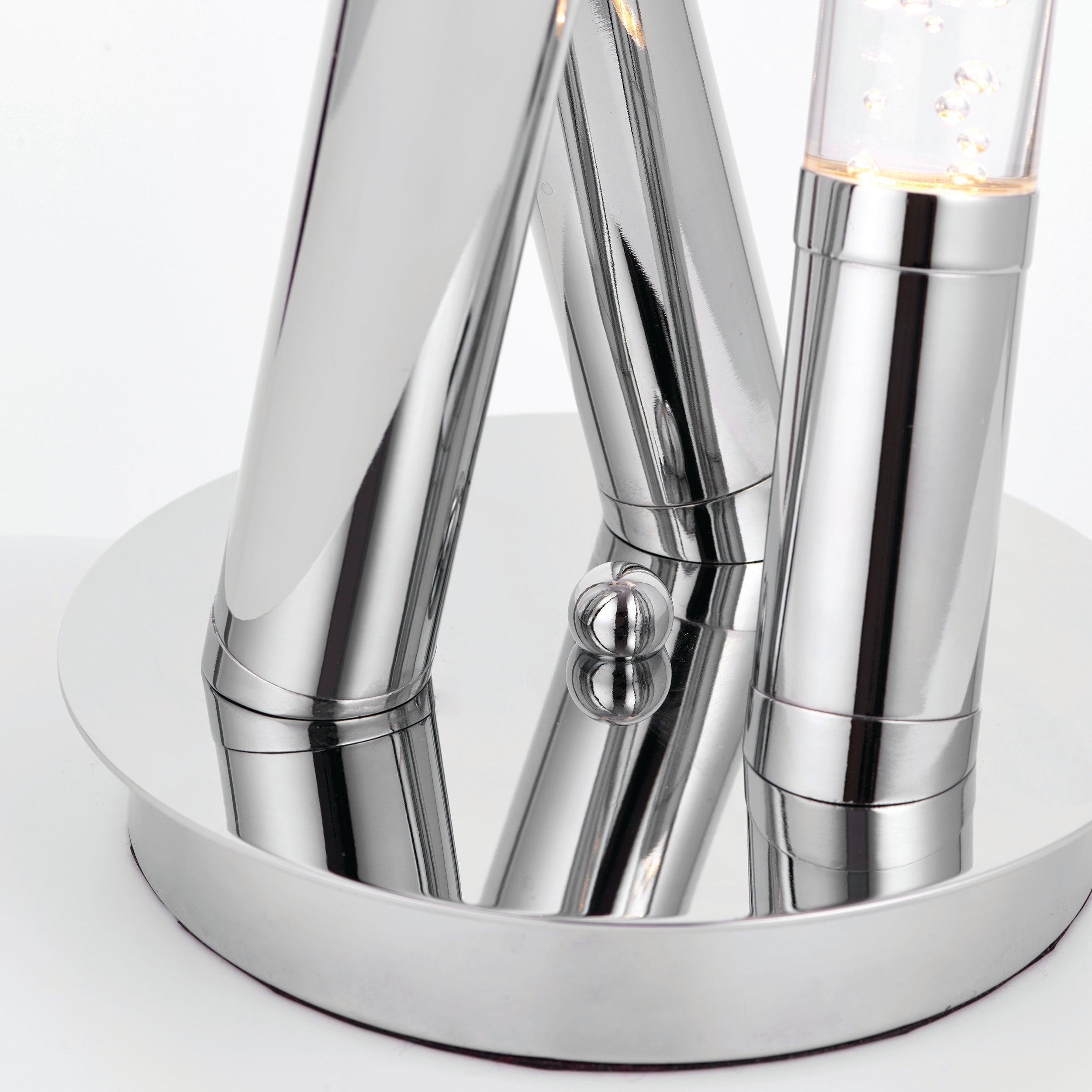 Modern 3-Light LED Table Lamp with Stainless Steel & Acrylic Design - Perfect for Living Room, Bedroom, or Office Lighting