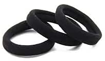 BuyMeIndia - 24 Pack Black Cotton Hair Bands for Women & Girls, Soft Elastic Hair Ties for Ponytails, Workouts, and Everyday Use