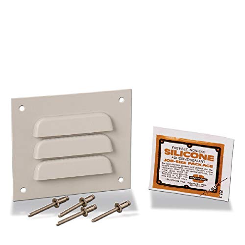 PVC Louver Plate Vent Kit with Silicone Pack & 4 Rivets (RELPK3KIT) - Perfect for Automotive, Marine & HVAC Ventilation Systems
