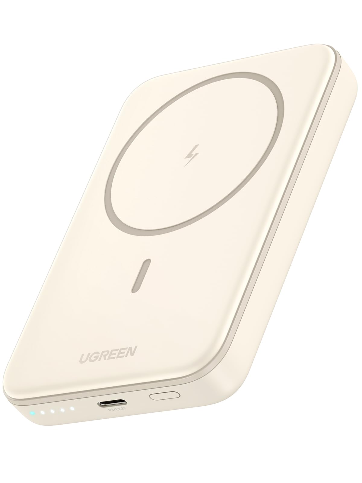 UGREEN 10000mAh Magnetic Power Bank with PD 20W Fast Charging | Built-in USB C Input/Output | Includes 60W 0.5M Cable | Compatible with MagSafe & iPhone 16/15 Pro Max Series (White) | Perfect for Travel, Work, and On-the-Go Charging