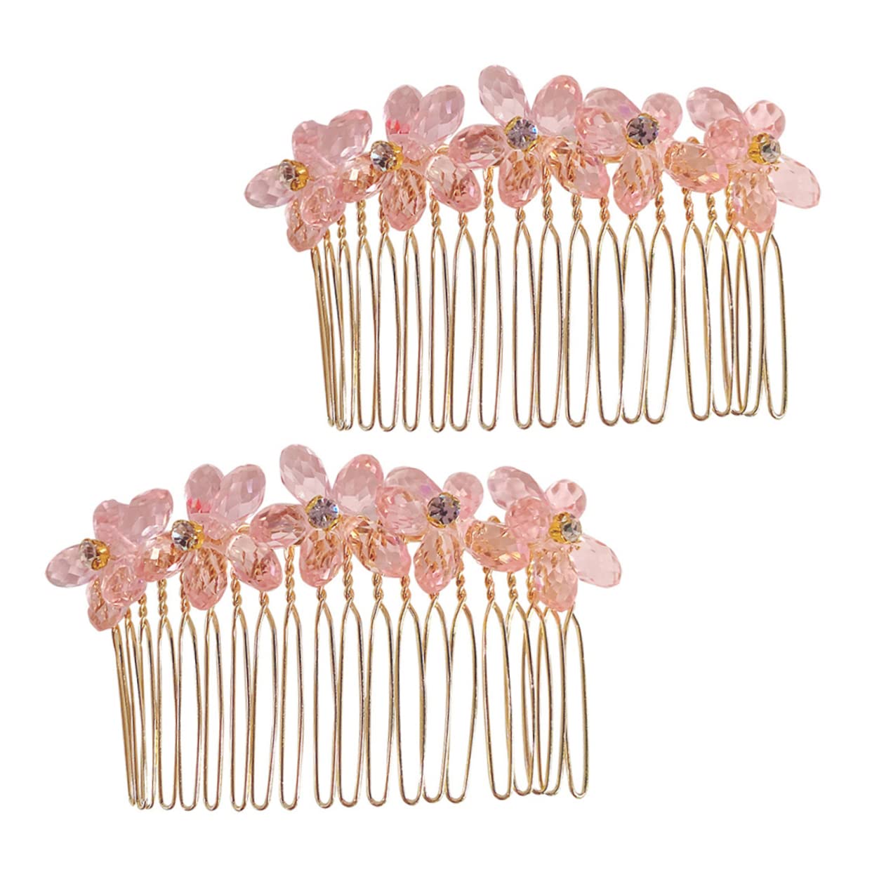 FOMIYES 2-Piece Crystal Rhinestone Hair Combs for Women - Elegant Floral Wedding Hair Accessories, Bridal Hair Jewelry & Side Combs for Special Occasions (Perfect for Weddings, Prom, Parties & Formal Events)