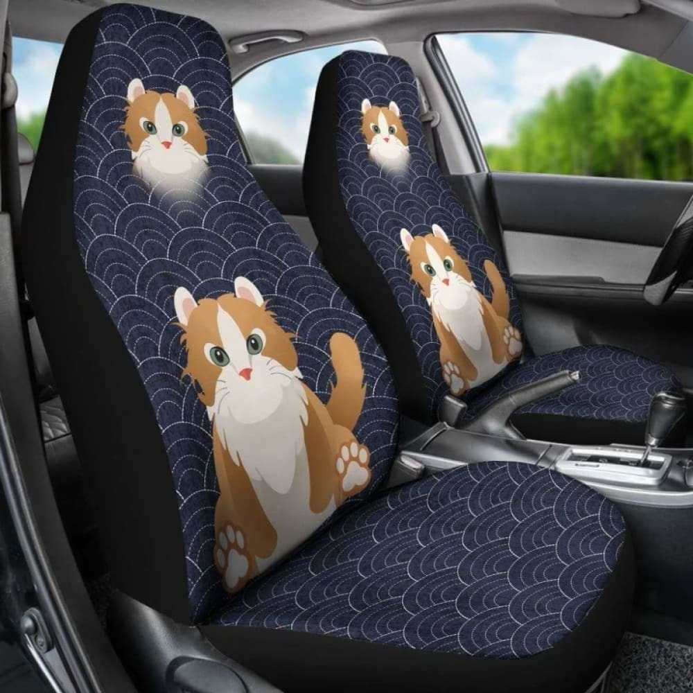 Premium American Curl Car Seat Covers - Universal Fit for Most Vehicles (3-Piece Set, Model 112428) - Protect & Style Your Car Interior for Daily Commutes & Road Trips