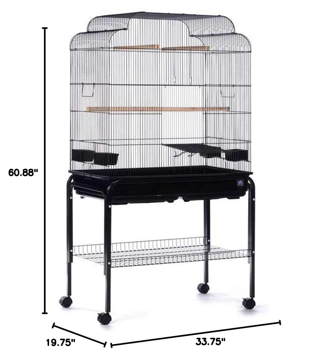 Prevue Pet Flight Cage with Stand - F090 | Small Animal Travel Carrier for Birds, Hamsters, Guinea Pigs | Perfect for Air Travel, Vet Visits & Home Use