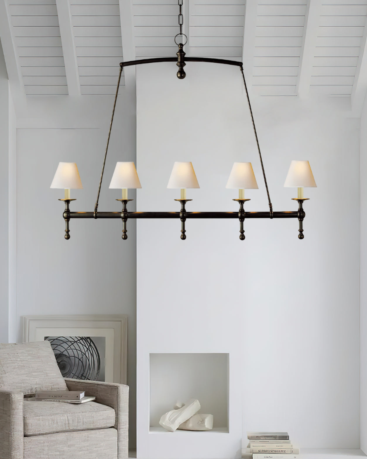 Etoile Linear Chandelier - Modern Crystal Ceiling Light Fixture for Dining Room, Living Room & Bedroom | Elegant LED Lighting for Home Decor