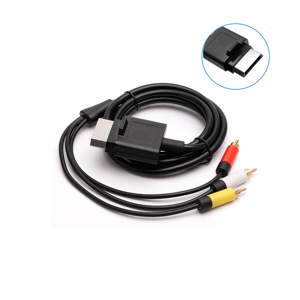 CHILDMORY 1.8M Audio Video AV RCA Composite Cable for Xbox 360 Slim - High Quality AV Cord for Gaming, Home Theater & TV Connections