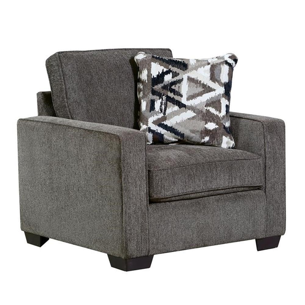 Furniture of America Mufee Transitional Fabric Upholstered Chair - Gray Modern Living Room Accent Chair for Home Office, Lounge & Reading Nook
