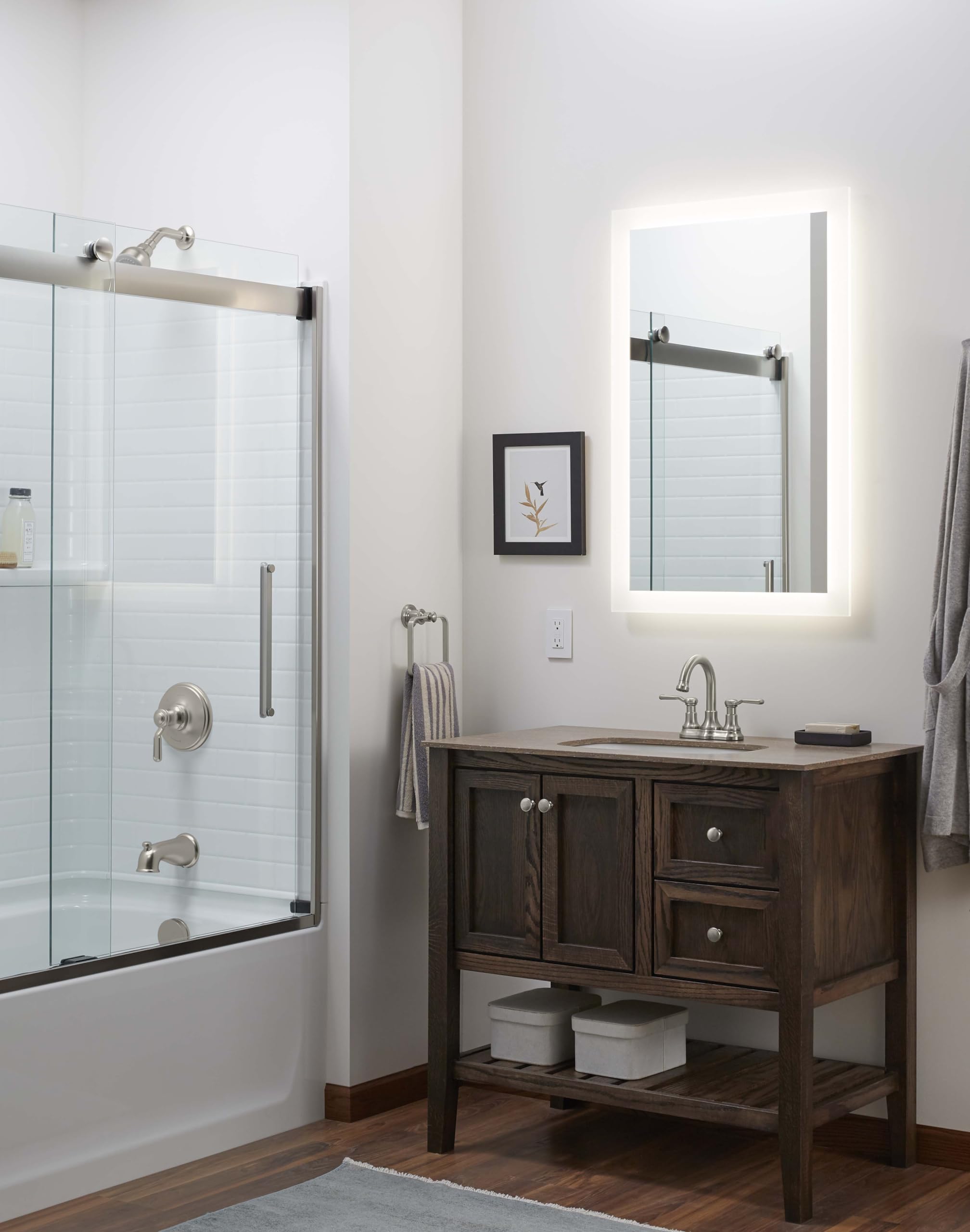 KOHLER Ludington Centerset Bathroom Sink Faucet - Modern 2-Handle Bathroom Faucet with High Arc Spout for Vanity Sink, Perfect for Home, Hotel, and Commercial Use