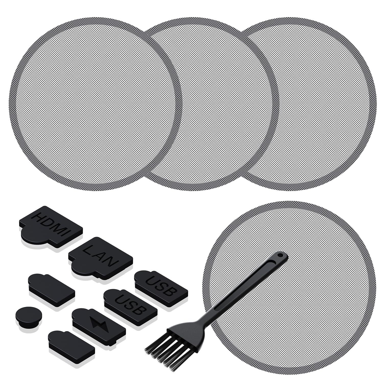 GRAUGEAR PS5 Dust Protector Cover Kit - High-Density Breathable Mesh Dust Cover with Port Plugs & Fan Filter for PS5 Pro/Slim/Digital/Disc Edition - Perfect for Gaming Setup & Console Protection