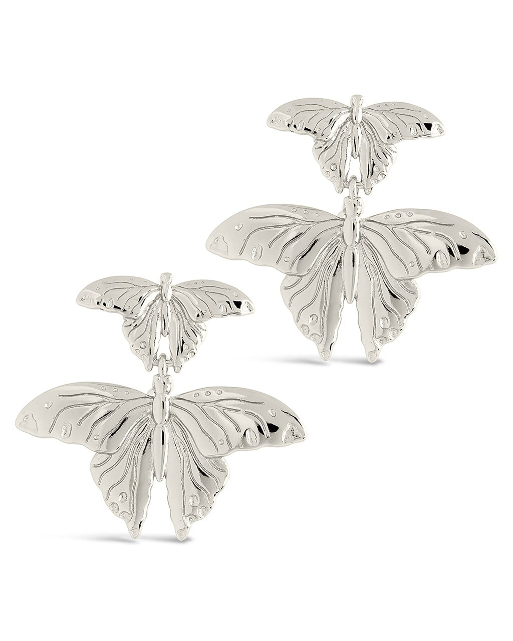 Rowena Butterfly Drop Stud Earrings for Women - Elegant Gold Plated Dangle Earrings for Daily Wear, Party & Wedding - Hypoallergenic Fashion Jewelry Gift