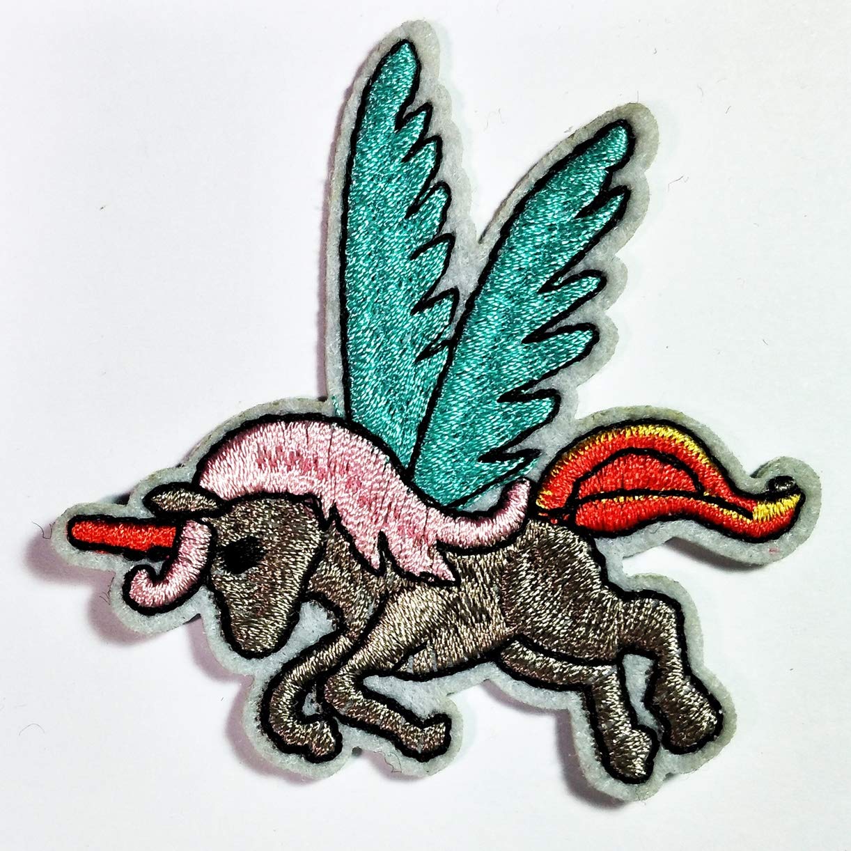 PARITA Small Horse Unicorn Iron-On Patches with Angel Wings - Cute Embroidered Appliques for Clothes, Jackets, Hats & Backpacks - DIY Sewing Crafts for Kids & Teens - Perfect for Costumes, School Projects & Fashion Upcycling