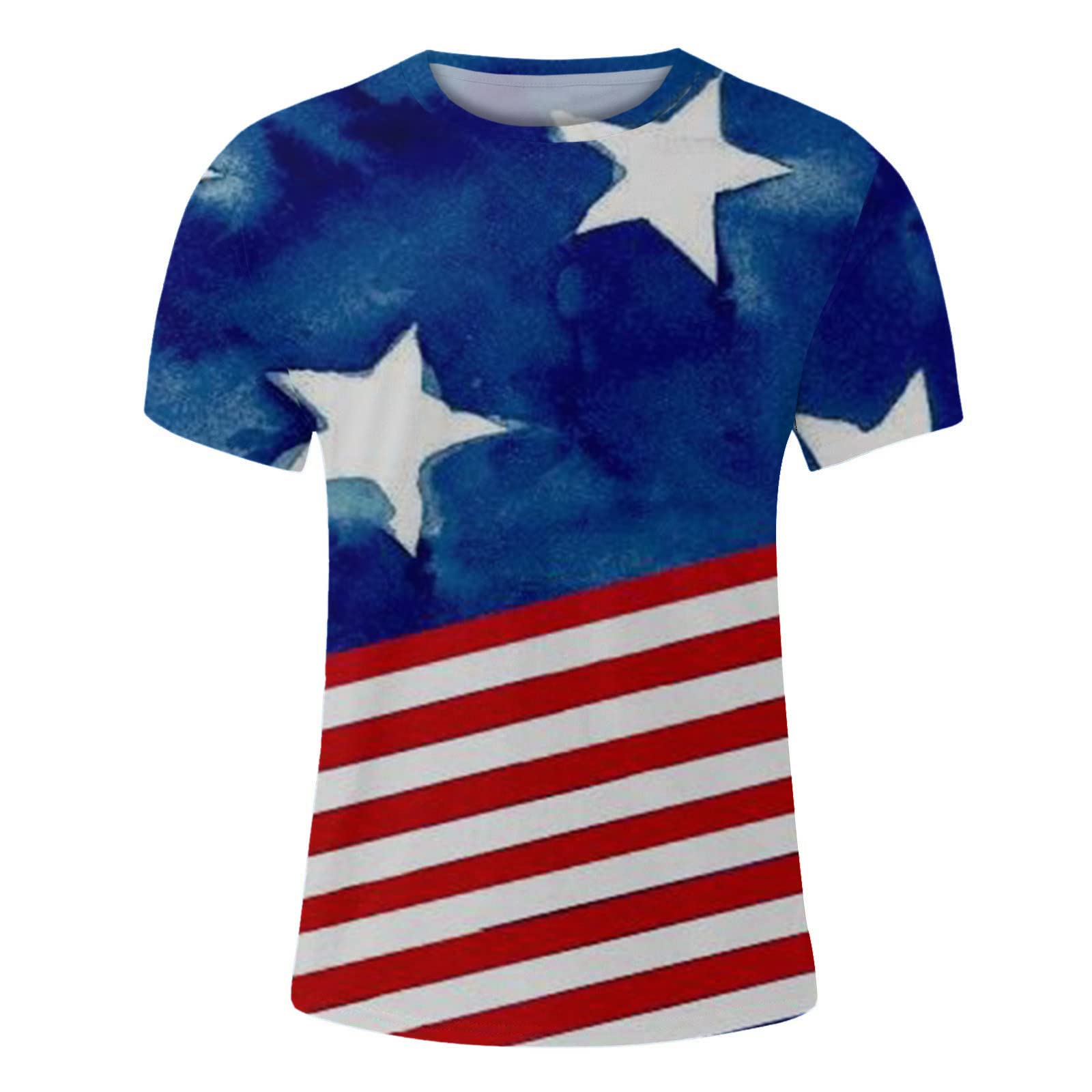 2024 Men's American Flag Graphic T-Shirt - Patriotic 4th of July Short Sleeve Tee - Comfortable Summer Top for BBQ, Beach & Independence Day Celebrations