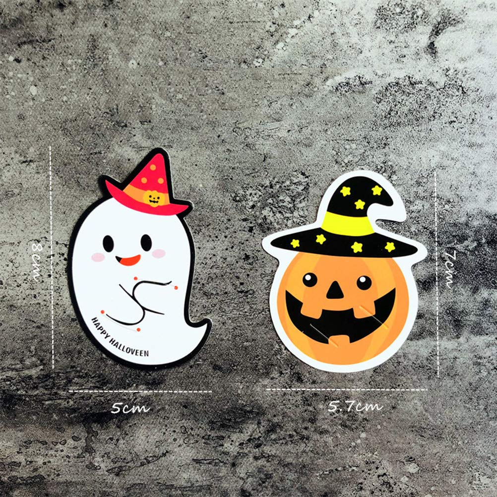 ABOOFAN 50pcs Halloween Lollipop Paper Cards - DIY Pumpkin Pattern Message Cards for Party Favors, Gift Wrapping & Halloween Decorations