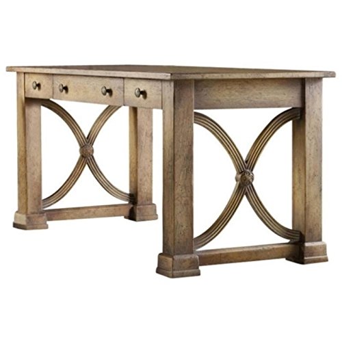 BOWERY HILL Brown Computer Desk for Home Office - Modern Writing Workstation with Storage Shelf for Small Spaces, Study & Remote Work