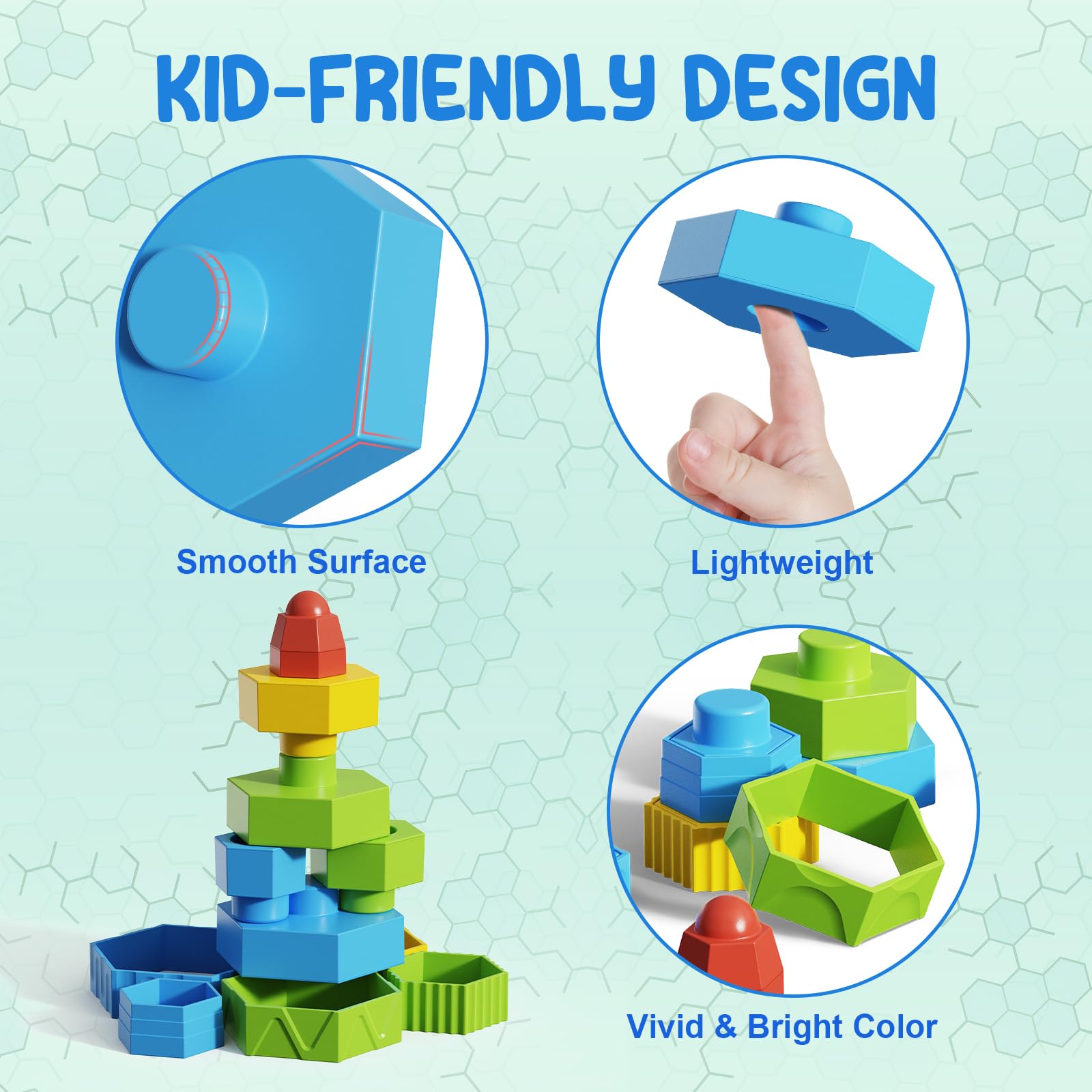 Montessori Toys for 1-5 Year Old Boys & Girls - 12PCS Educational Building Blocks, STEM Learning Stacking Toys for Toddlers & Preschool Kids - Perfect for Sensory Development, Early Learning & Birthday Gifts (Ideal for Home, Classroom & Daycare Play)