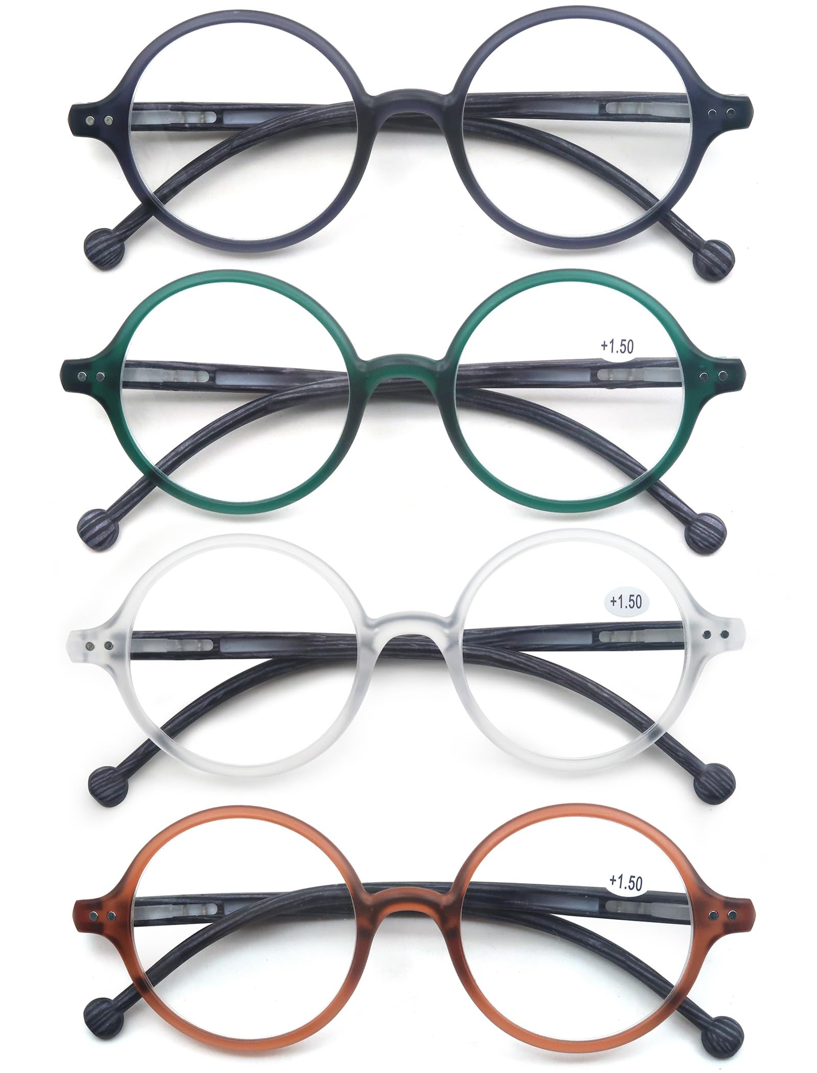 Blue Light Blocking Round Reading Glasses for Women & Men - Unisex Ultra Lightweight Circular Readers - Perfect for Computer Work, Reading & Screen Time
