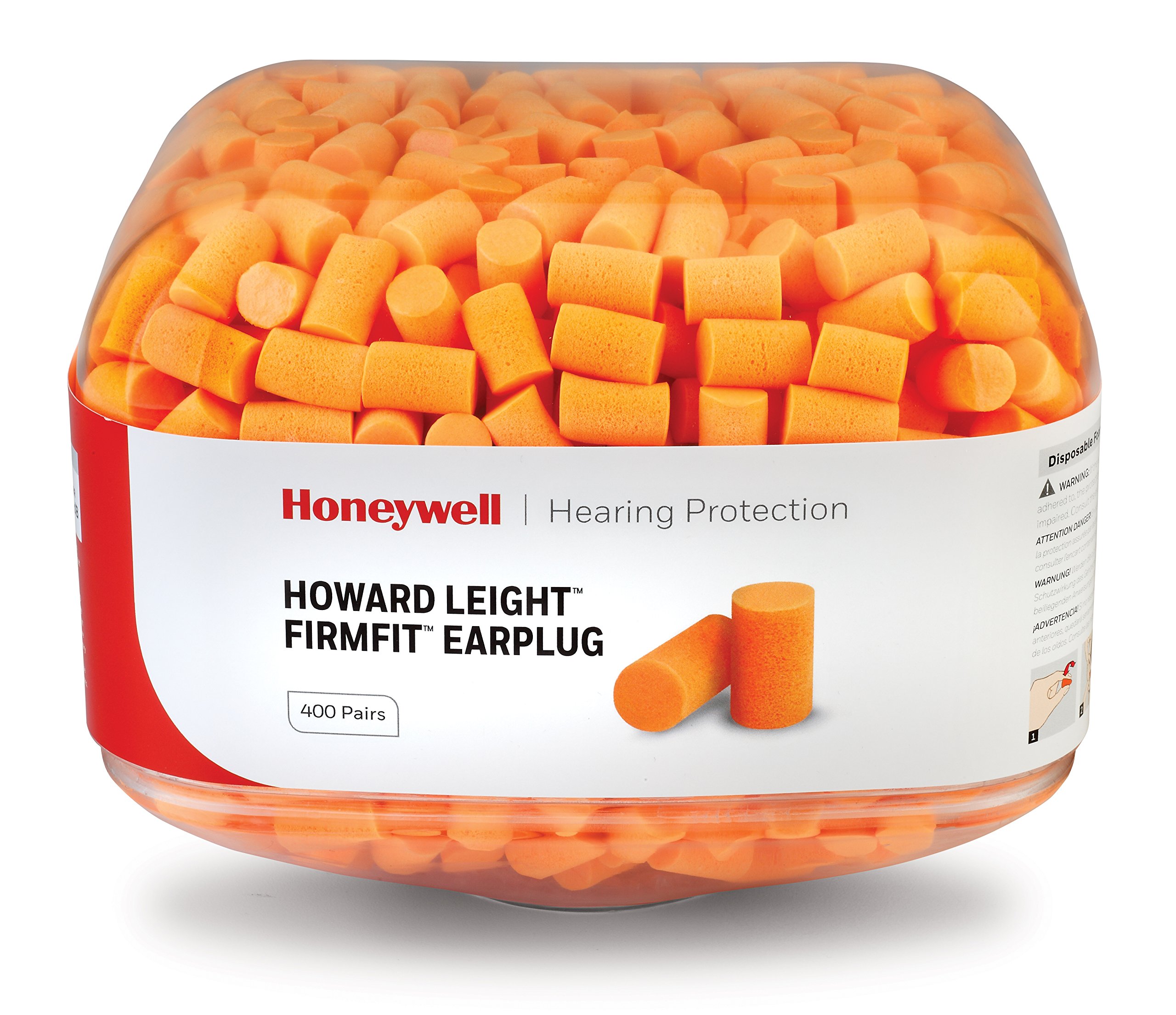 Howard Leight HL400-FF-REFILL FirmFit Earplug Refill - 800 Pairs (2x400) NRR 30 Hearing Protection - Bright Orange - Ideal for Construction, Manufacturing & Loud Work Environments