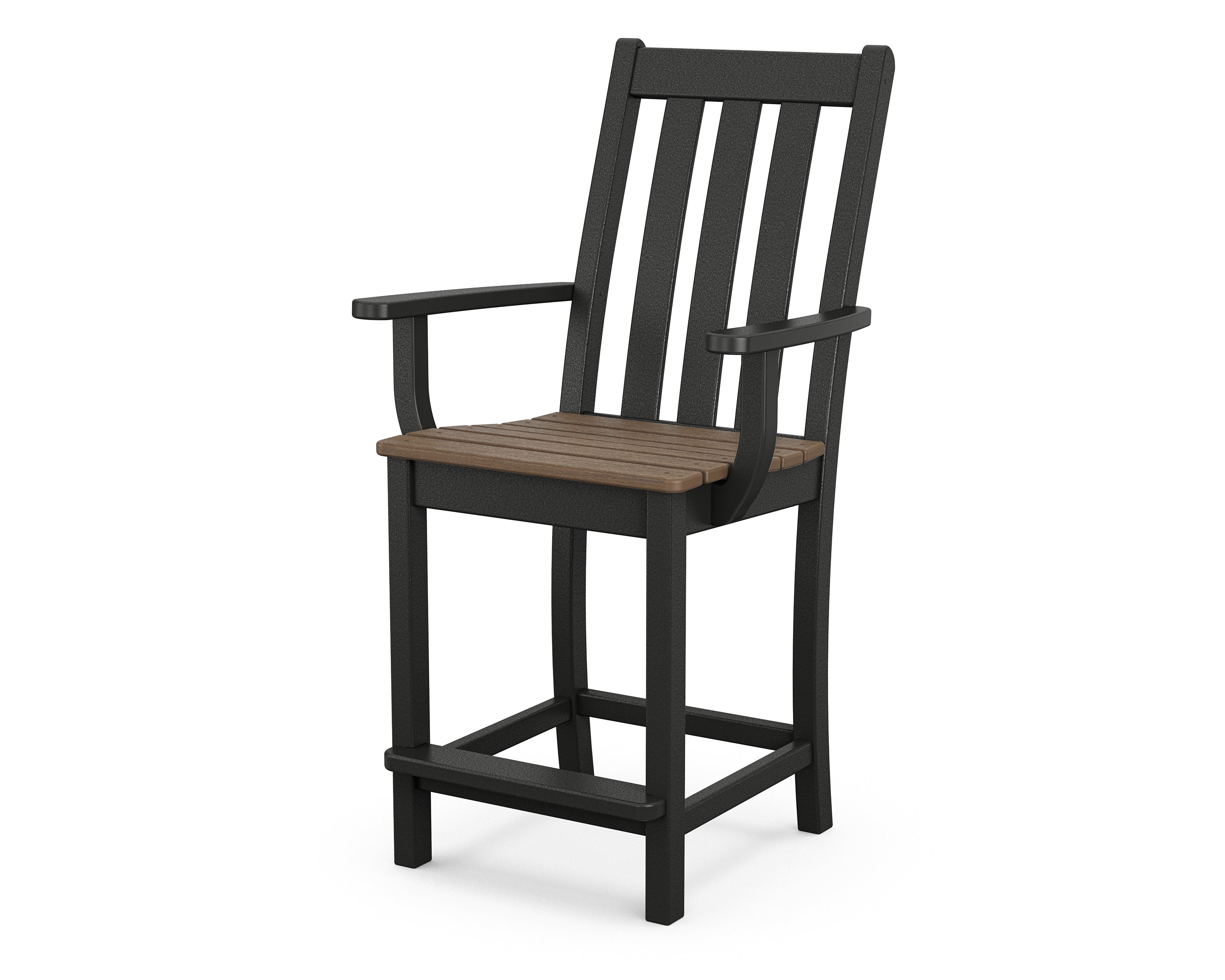 POLYWOOD Vineyard Counter Height Arm Chair - Durable Outdoor Dining Chair for Patio, Bar, and Kitchen - Weather-Resistant & Comfortable Seating for Restaurants and Home Use