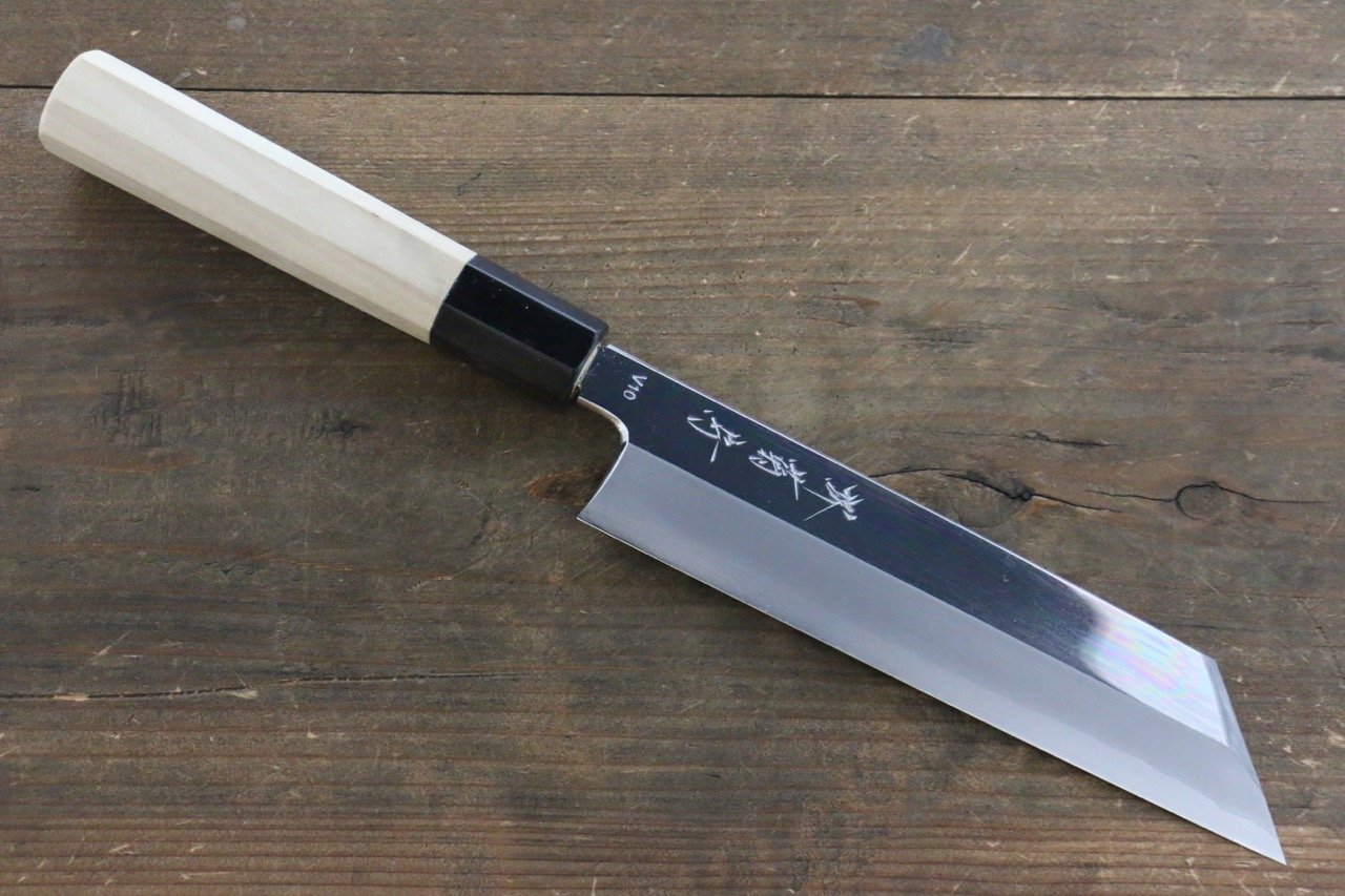 Premium Kikumori VG10 Japanese Chef Knife - 180mm Mirrored Finish Mukimono Knife for Sushi, Vegetables & Fruit Carving - Professional Kitchen & Home Cooking Essential