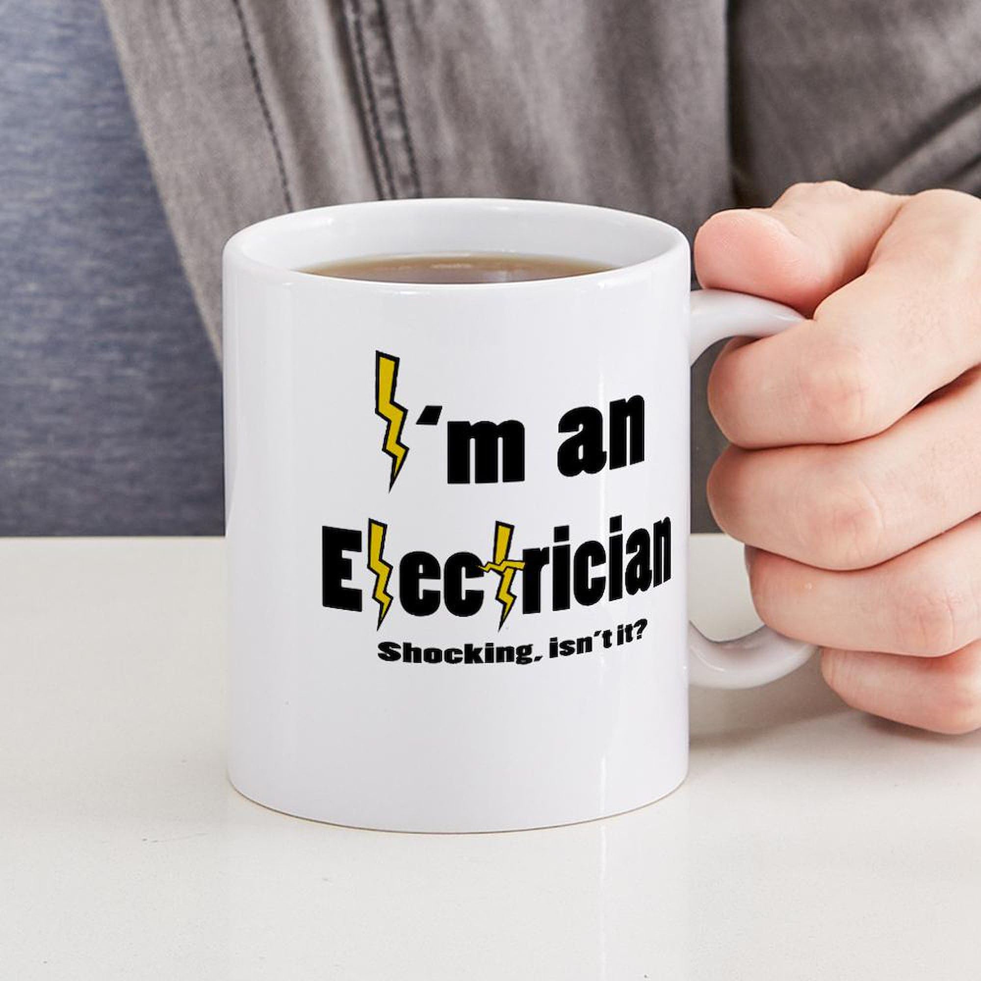 Shocking Electrician Coffee Mug - 11 oz (325 ml) Ceramic Cup for Electricians & Engineers - Perfect for Office, Workshop & Funny Gifts