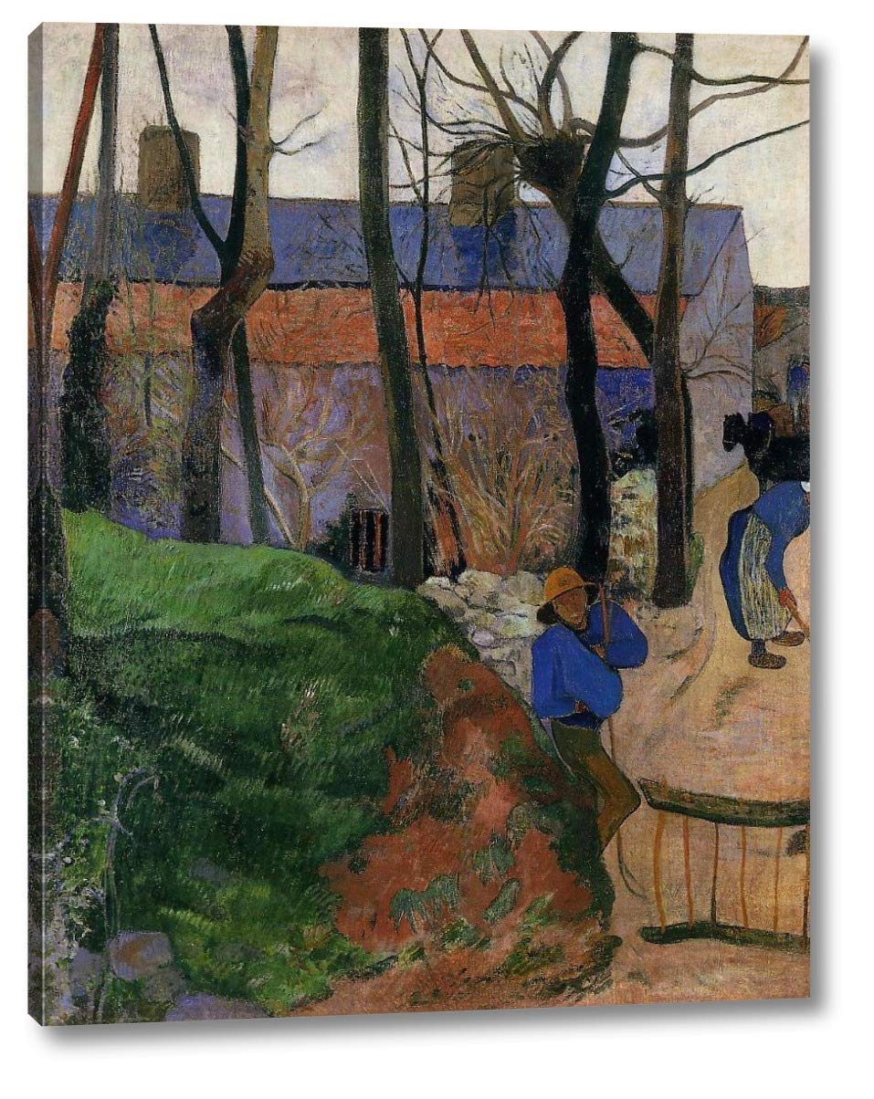 Paul Gauguin Houses in Le Pouldu - 13x16 Inch Gallery Wrapped Canvas Art Print - Ready to Hang Wall Decor - Perfect for Living Room, Bedroom & Office