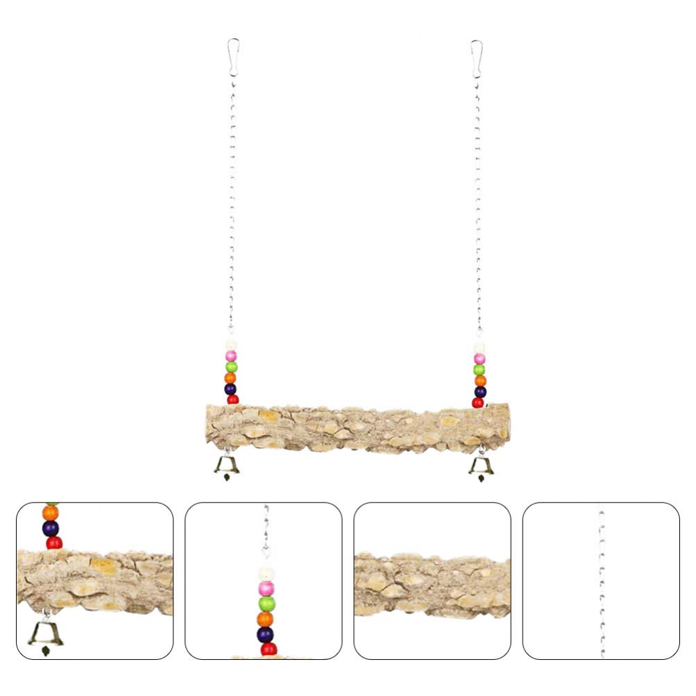 Balacoo Parrot Swing Toy - Chewable Bird Swing Stand for Parakeets, Cockatiels & Small Birds - Durable Indoor Pet Bird Toy for Biting & Play - Perfect for Birdcages & Aviaries - Great for Mental Stimulation & Exercise
