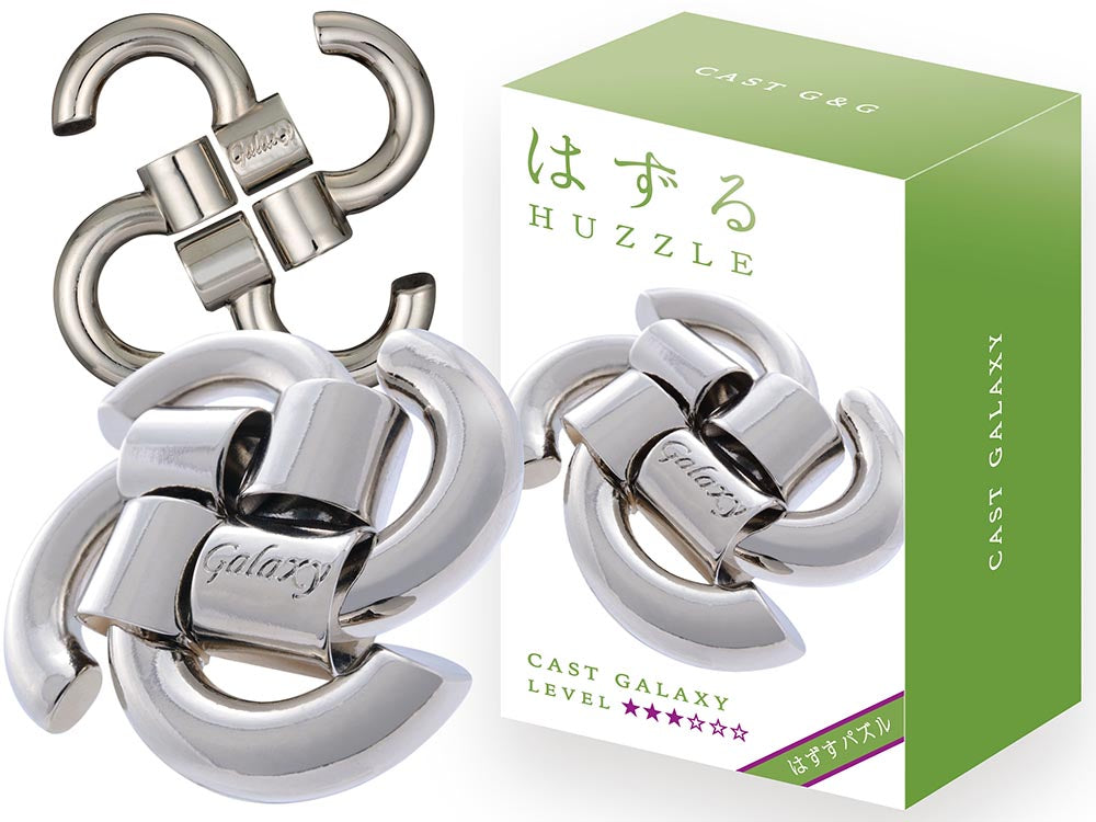 Hanayama Cast Galaxy Puzzle - Level 3 Brain Teaser Metal Puzzle for Adults - Perfect for Stress Relief, Office Desk & Travel Games