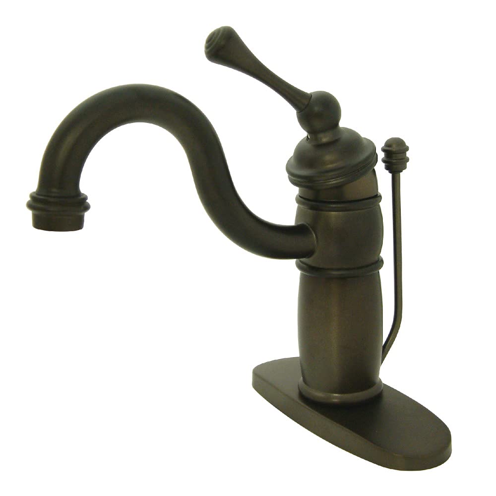 Kingston Brass KB1405BL Victorian Single Hole Bathroom Sink Faucet in Oil Rubbed Bronze - Perfect for Vintage Style Bathroom Vanity and Powder Room Decor